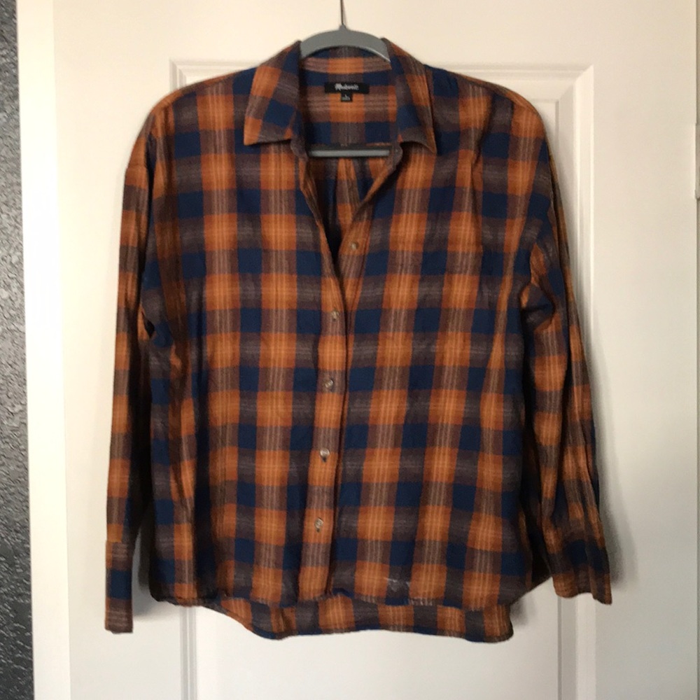 Madewell button down blouse flannel